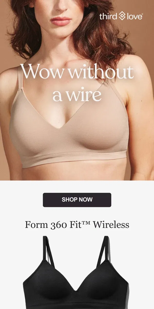 Email from ThirdLove. Wireless ✅ Your size ✅ Cleavage ✅  