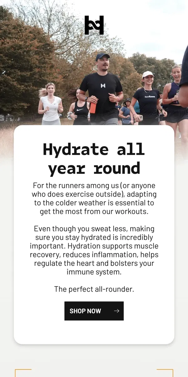 Email from HUX. Hydration is essential…