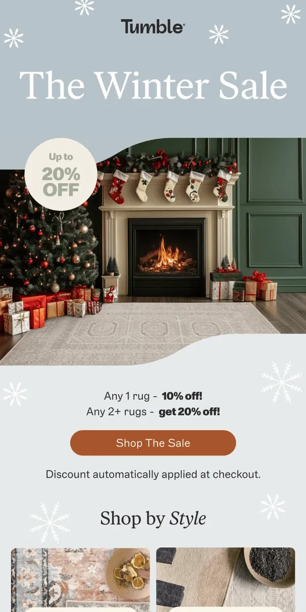 Email from Tumble. The Winter Sale Continues!