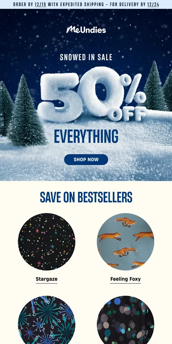 Email from MeUndies. 50% Off - ENDS TOMORROW!