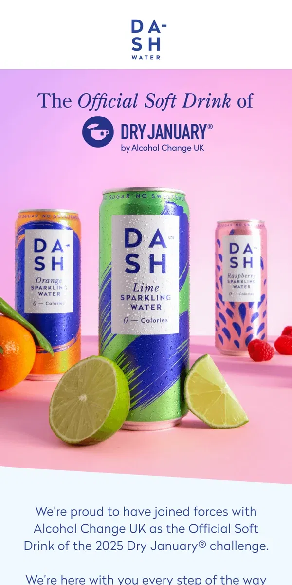 Email from DASH Water. Meet your Dry Jan partner 👋 (it’s us)