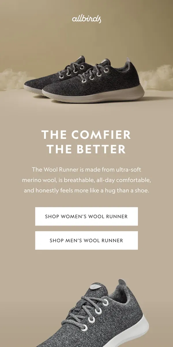 Email from Allbirds. What’s Cozier Than Cozy? 🐑