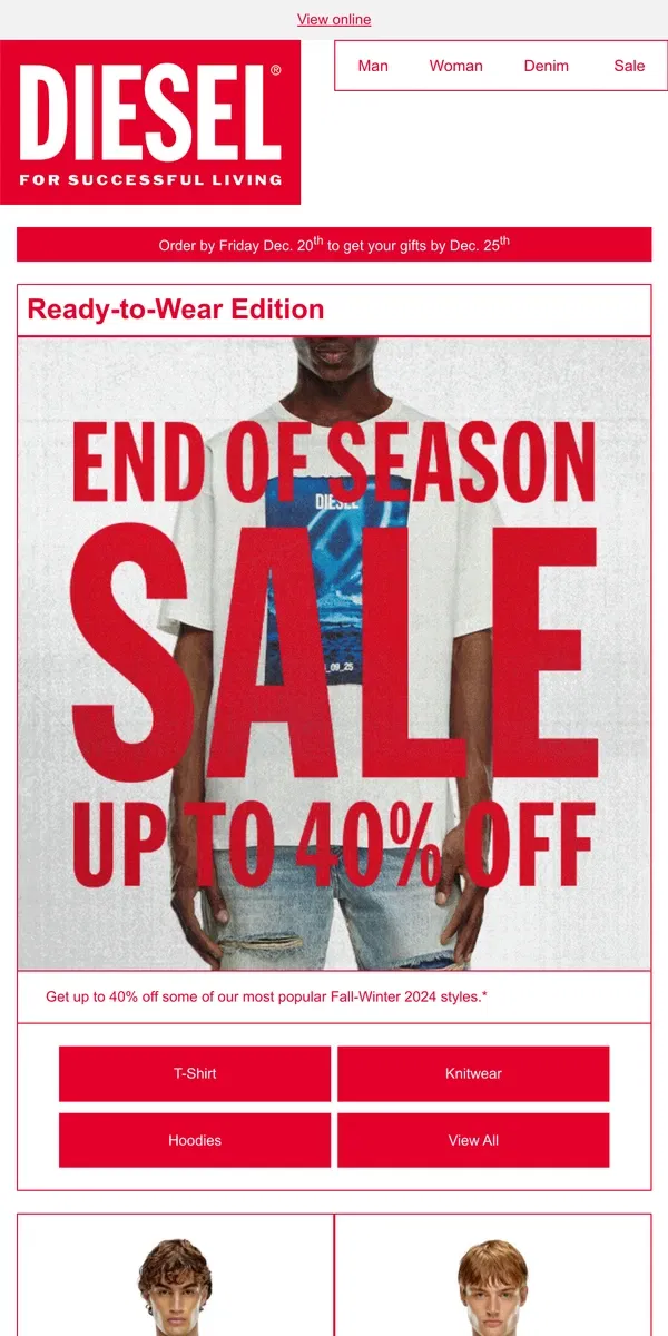 Email from Diesel. Ready-to-Wear | Up To 40% Off