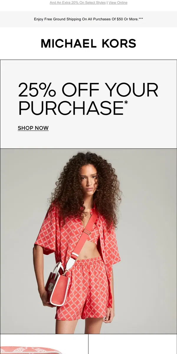 Email from Michael Kors. Save 25% On New Spring Hues