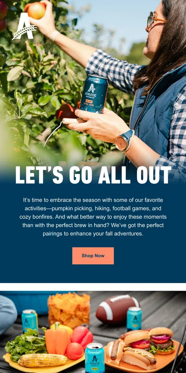 Email from Athletic Brewing Co. Embrace Fall with the Perfect Brew Pairings 🍂