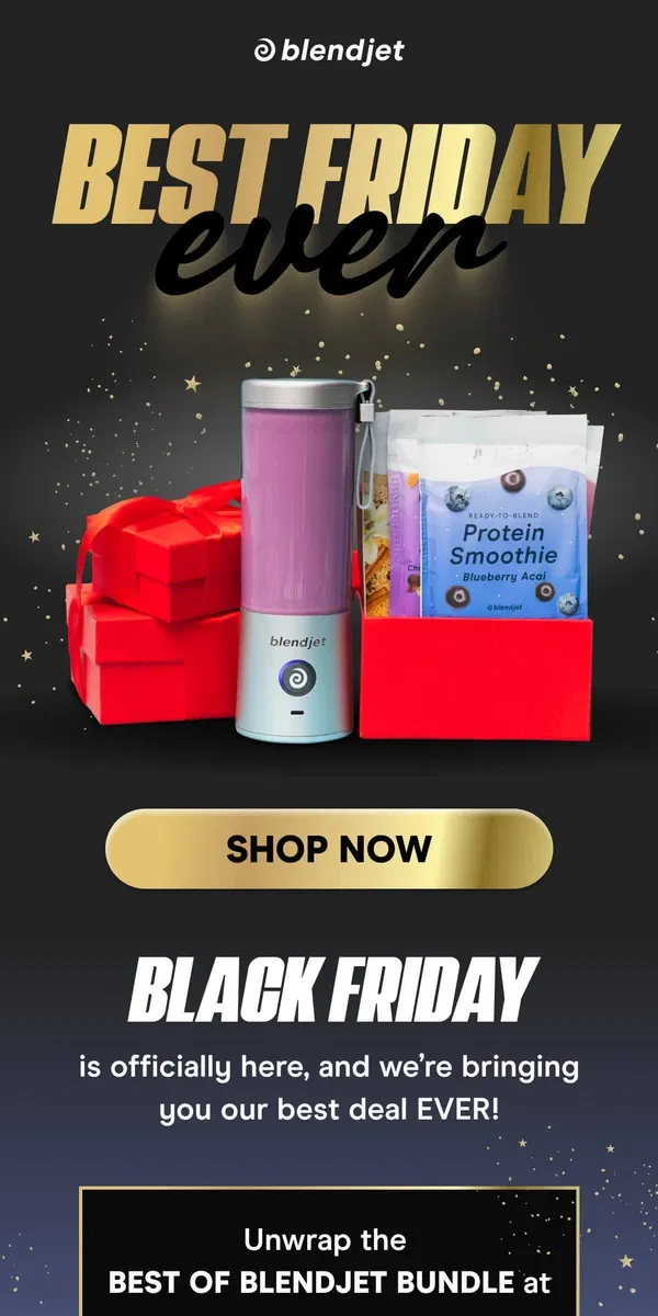 Email from BlendJet. Black Friday starts NOW!