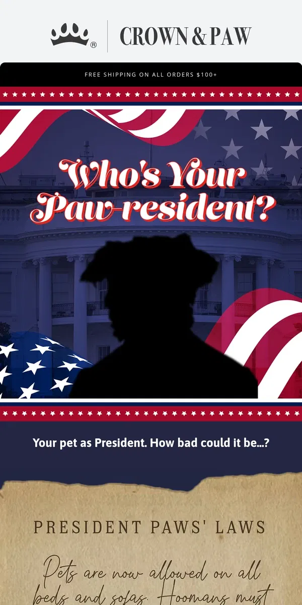 Email from Crown & Paw. 48th President of the United States 🇺🇸