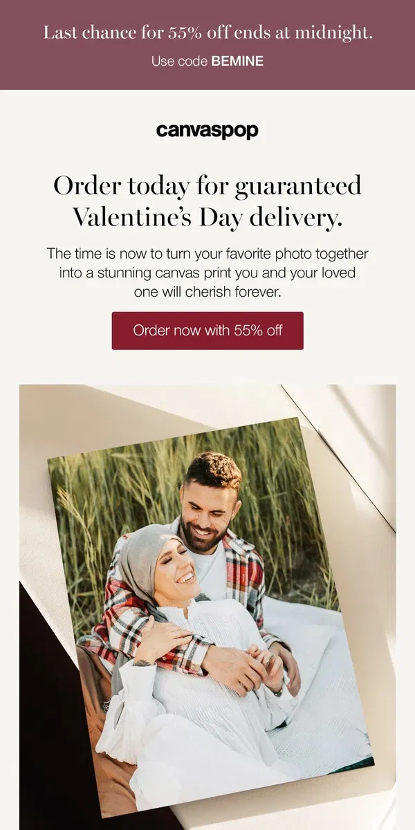 Email from Canvaspop. Hurry! It’s the final day to get the perfect gift.