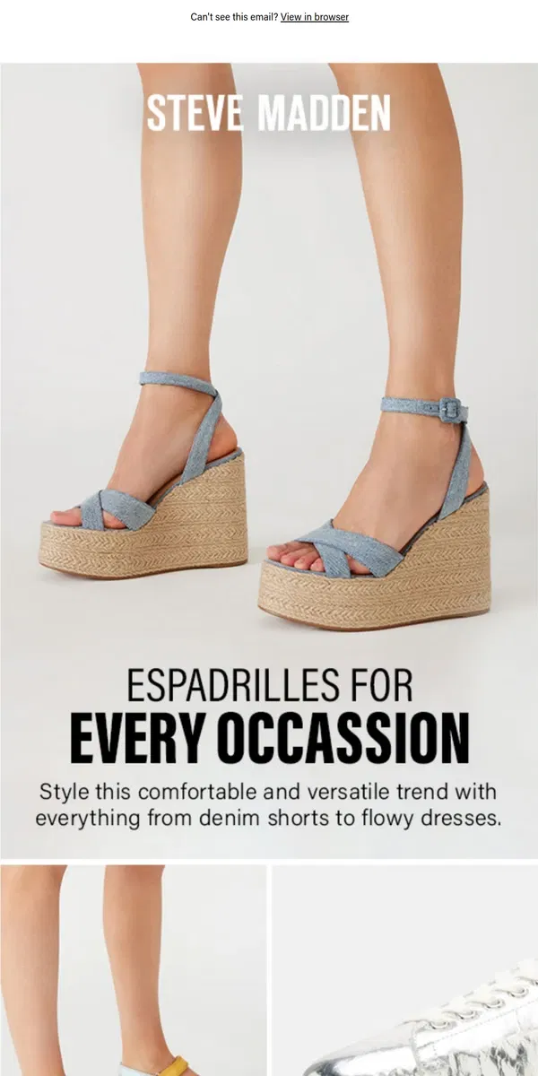 Email from Steve Madden. Espadrilles Do Everything