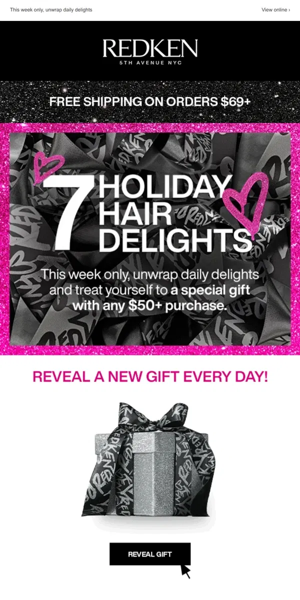 Email from Redken. Enjoy a Free Scrunchie with your Holiday Gift Purchase