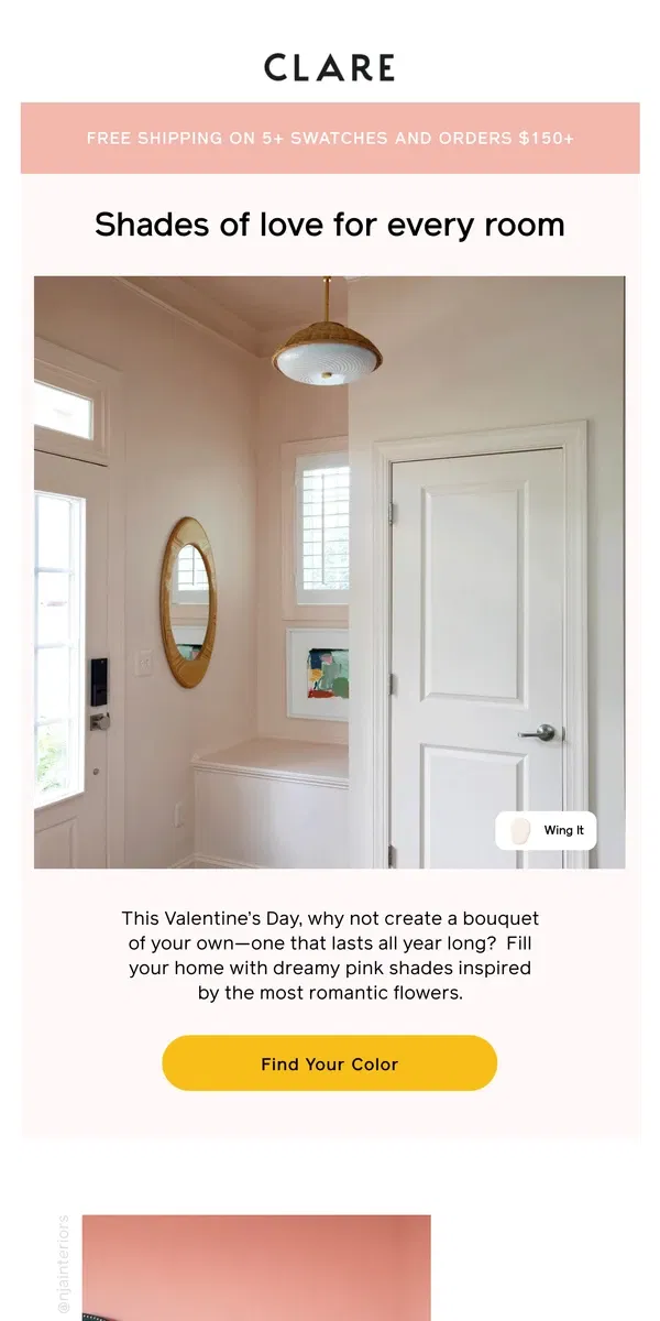 Email from Clare. Love is in the air (and on your walls!)