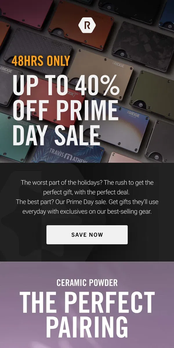 Email from The Ridge. 48hrs Only: Prime Day Sale