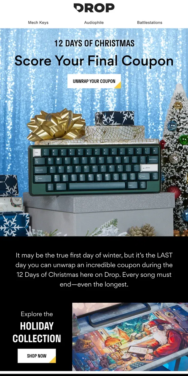 Email from Drop. One More Present Under the Tree…