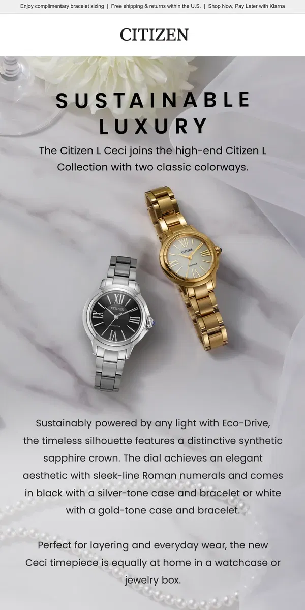 Email from Citizen Watch. Introducing, the Citizen L Ceci