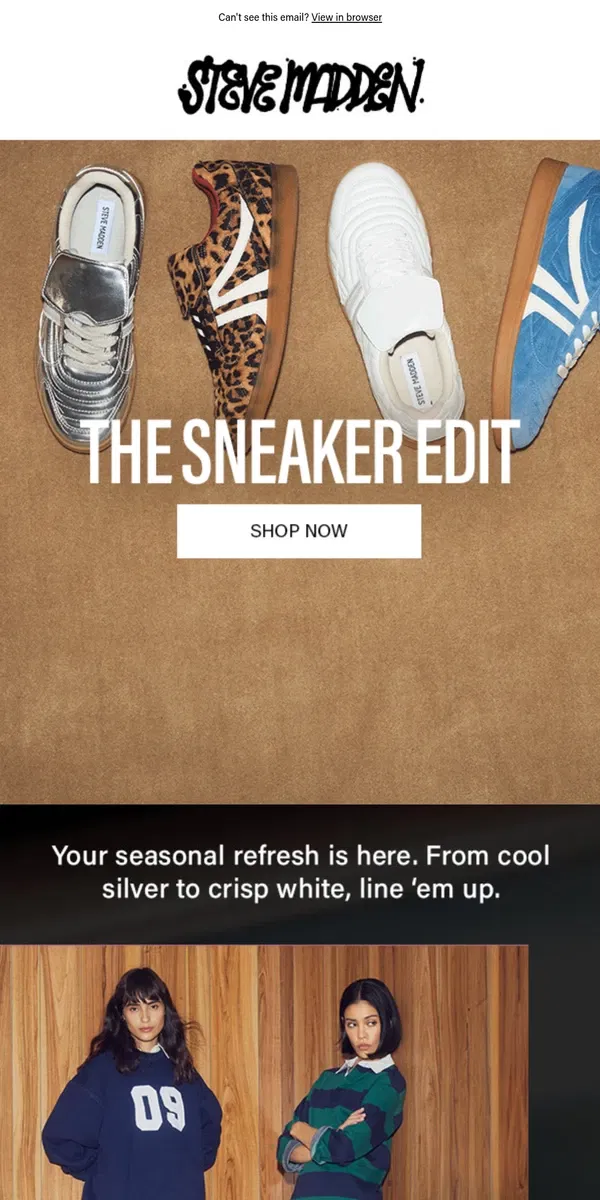 Email from Steve Madden. Found: Your New Sneakers