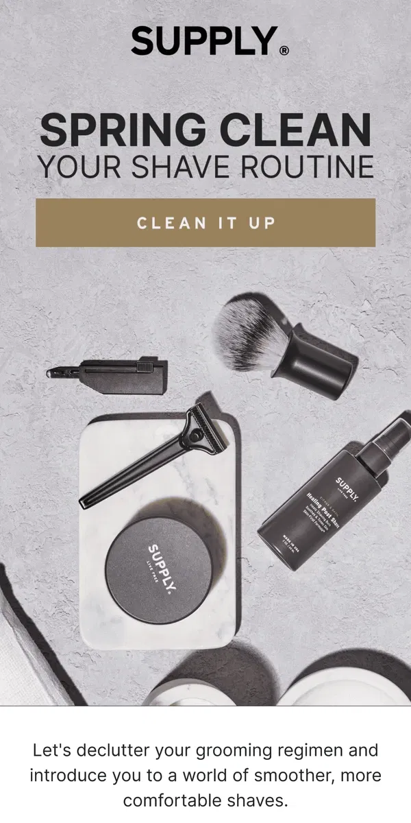 Email from Supply. Refresh Your Shave Routine This Spring