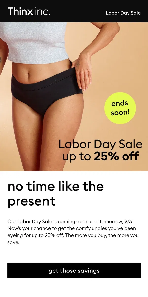 Email from Thinx. This is your sign to get those undies.