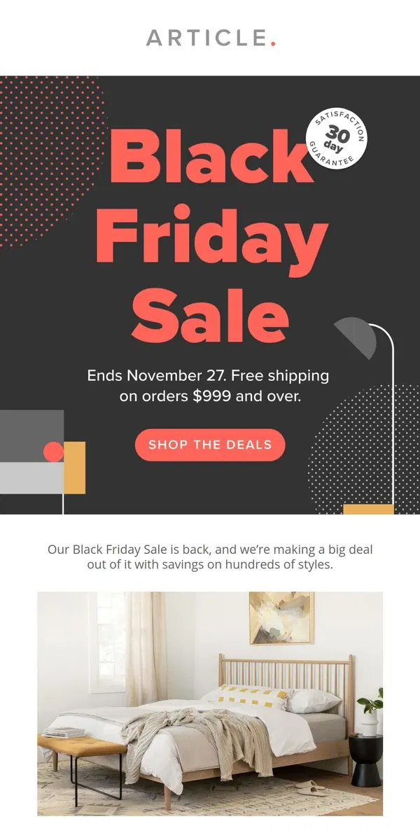 Email from Article. Our biggest sale of the year