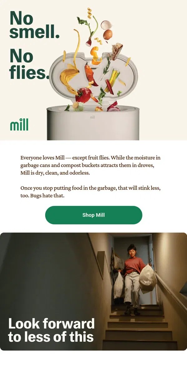 Email from Mill. Banish fruit flies once and for all