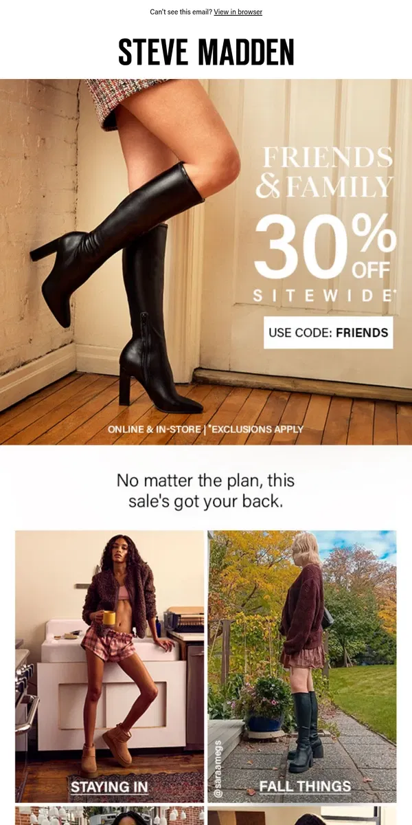 Email from Steve Madden. Every Pair For Everywhere