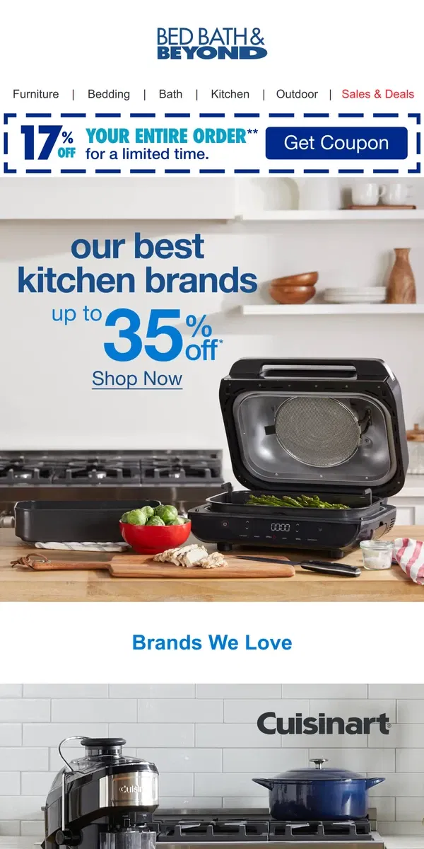 Email from Bed Bath & Beyond. Save Big On the Best Brands in the Kitchen 🔥