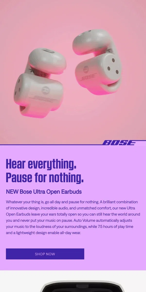 Email from Bose. Never put your music on pause.