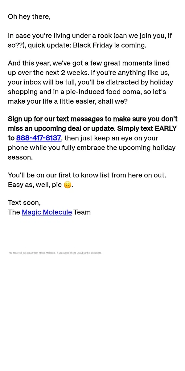 Email from Magic Molecule. How to make sure you don't miss a deal [Open me]