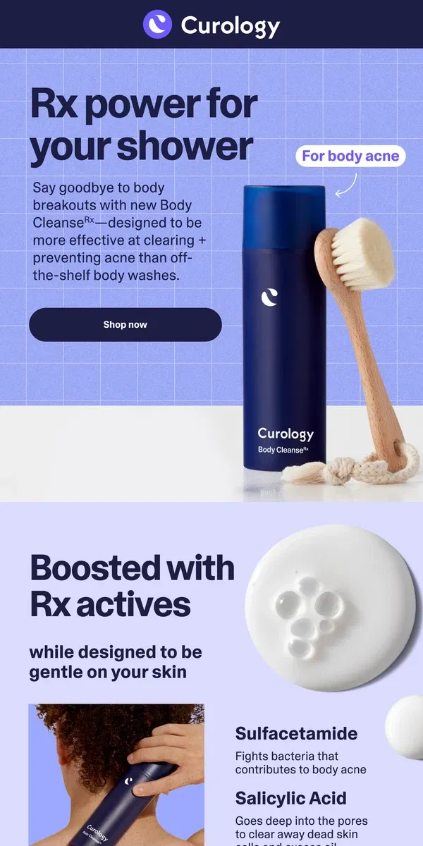 Email from Curology. 🧴NEW: Take body care to the next level