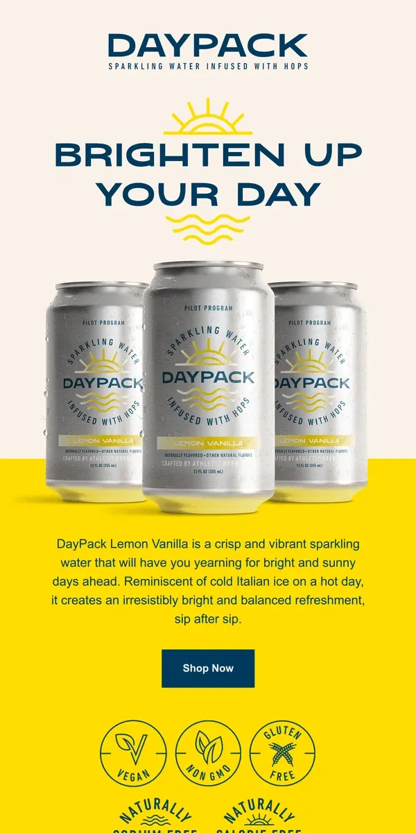 Email from Athletic Brewing Co. Sparkle with Lemon Vanilla! 🍋✨