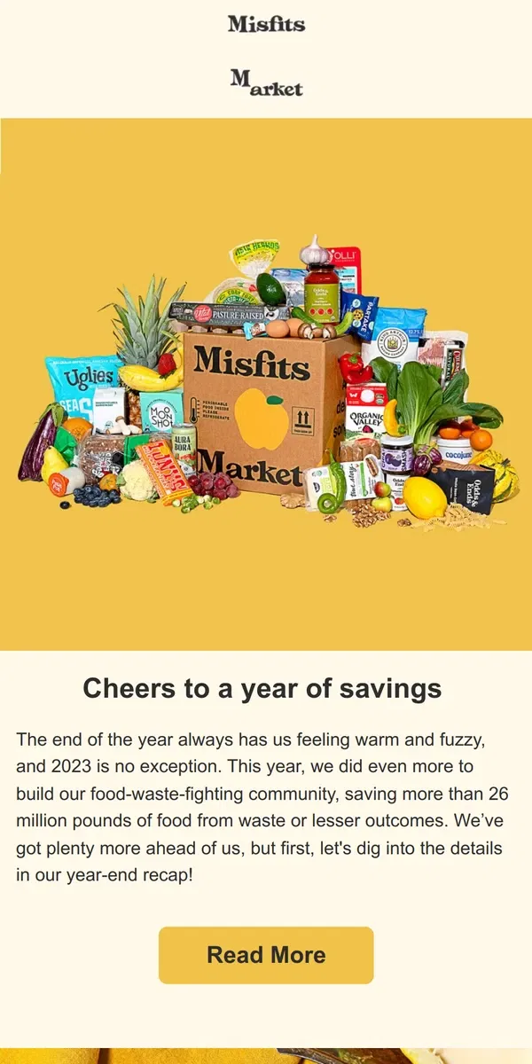 Email from Misfits Market. Our Most Popular Recipe of the Year + What’s in Our Boxes This Week