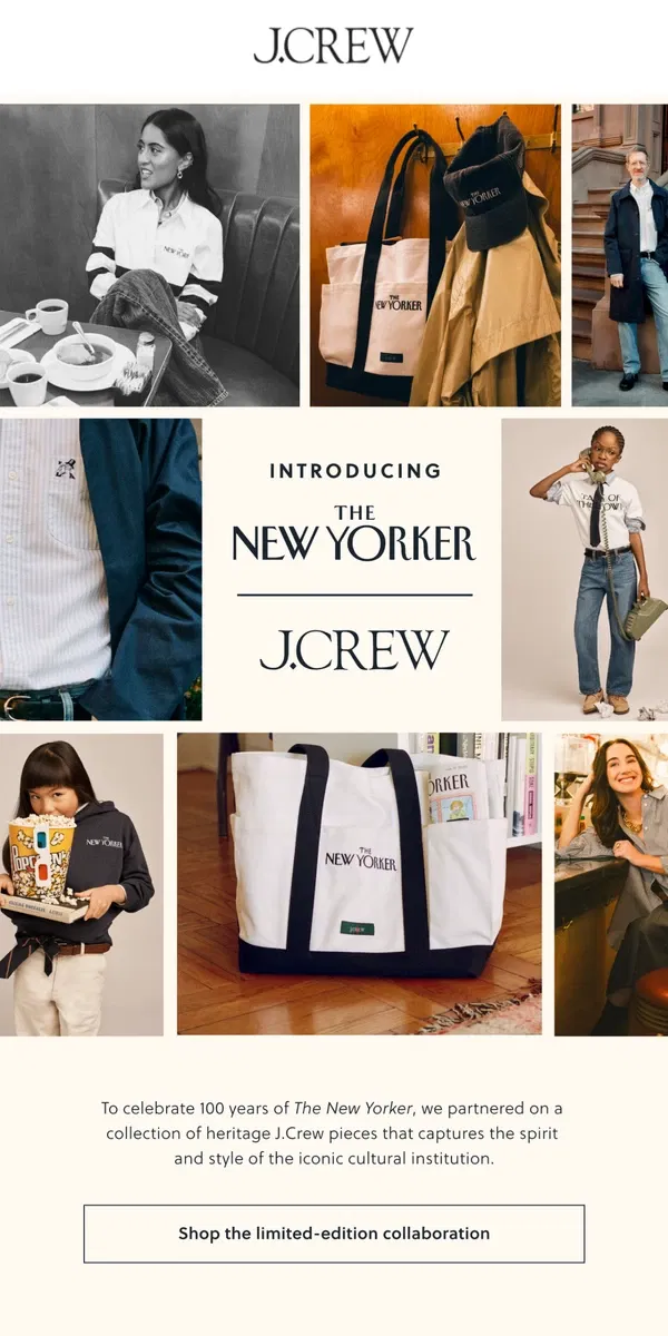 Email from J.Crew. Limited edition: The New Yorker X J.Crew