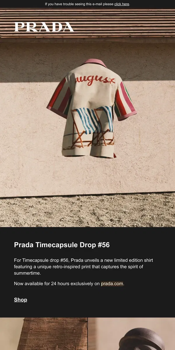 Email from Prada. Now Live: Prada Timecapsule Drop #56