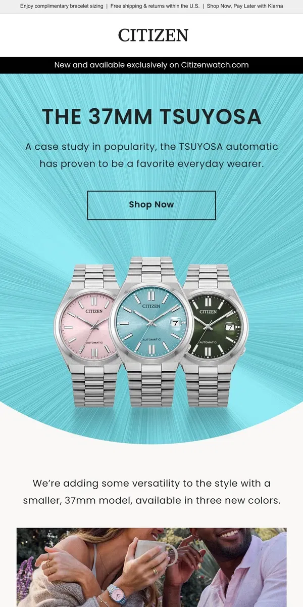 Email from Citizen Watch. Meet the NEW 37mm TSUYOSA.