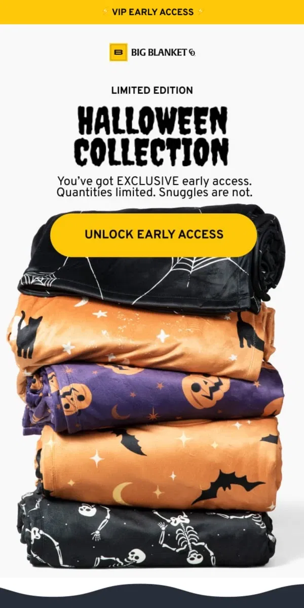 Email from Big Blanket Co. EARLY ACCESS: HALLOWEEN 🕸️💀🎃🦇👻🐈‍⬛