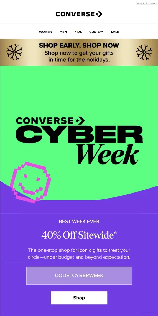 Email from Converse. ACT NOW: 40% OFF ends soon😱