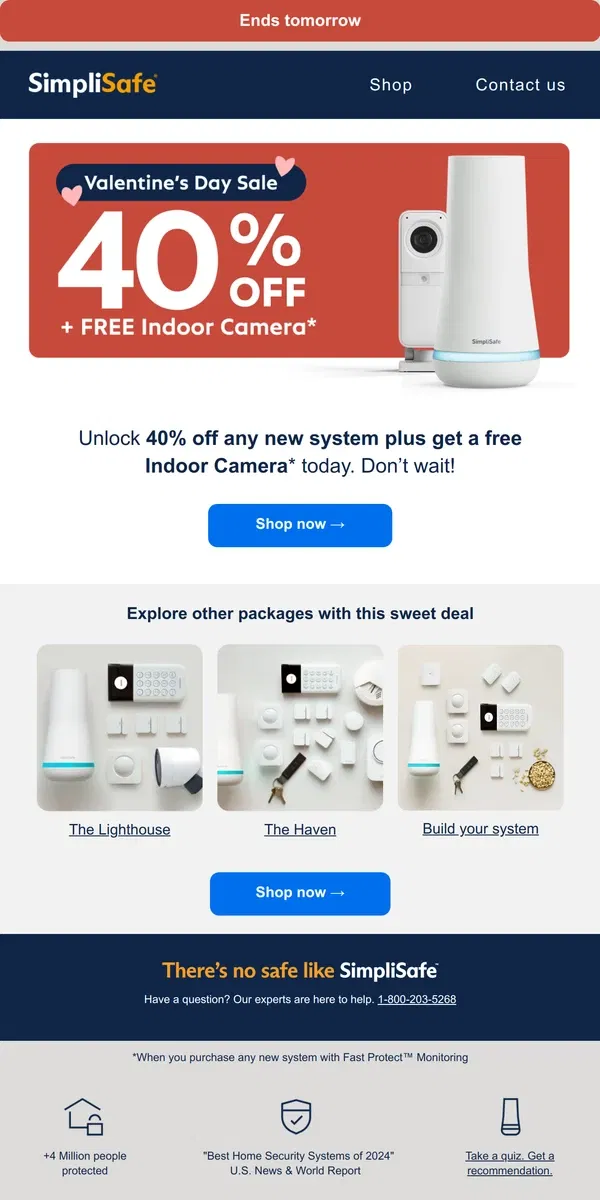 Email from SimpliSafe. Don’t forget your order: offer ends tomorrow