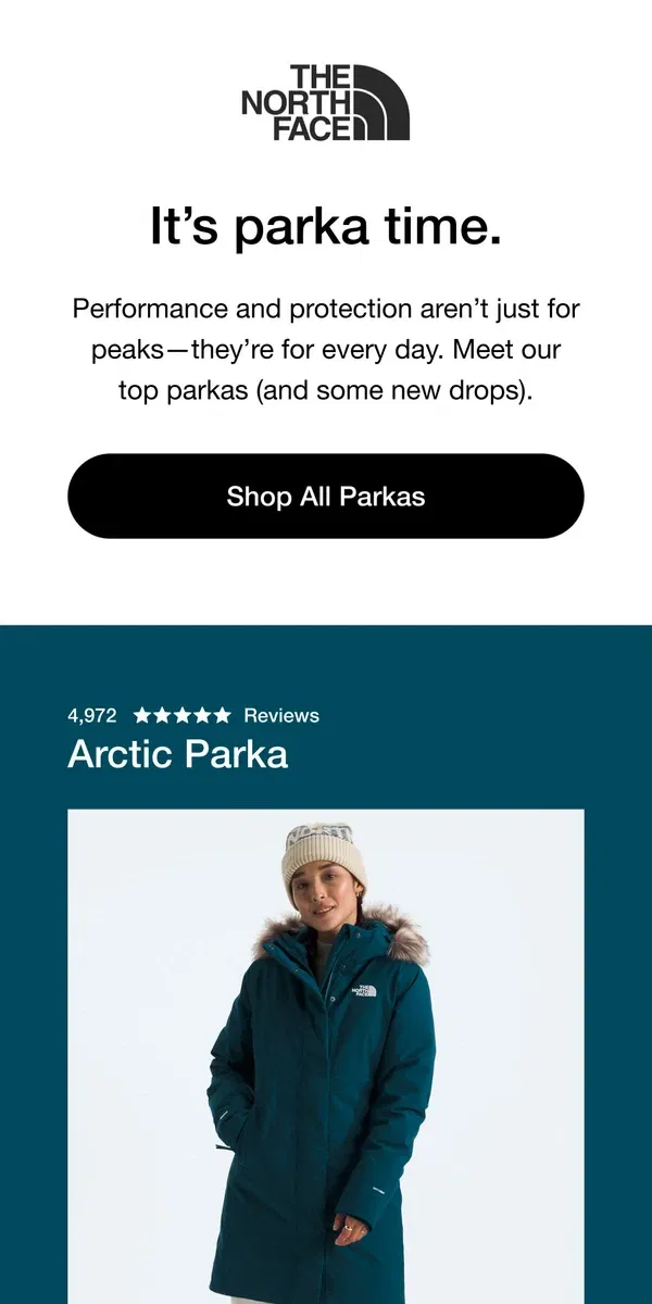 Email from The North Face. Our 4 top-rated parkas.