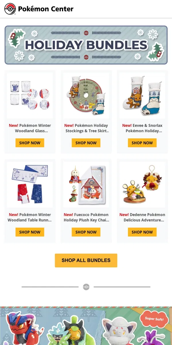 Email from Pokémon. Bundle Up This Holiday Season