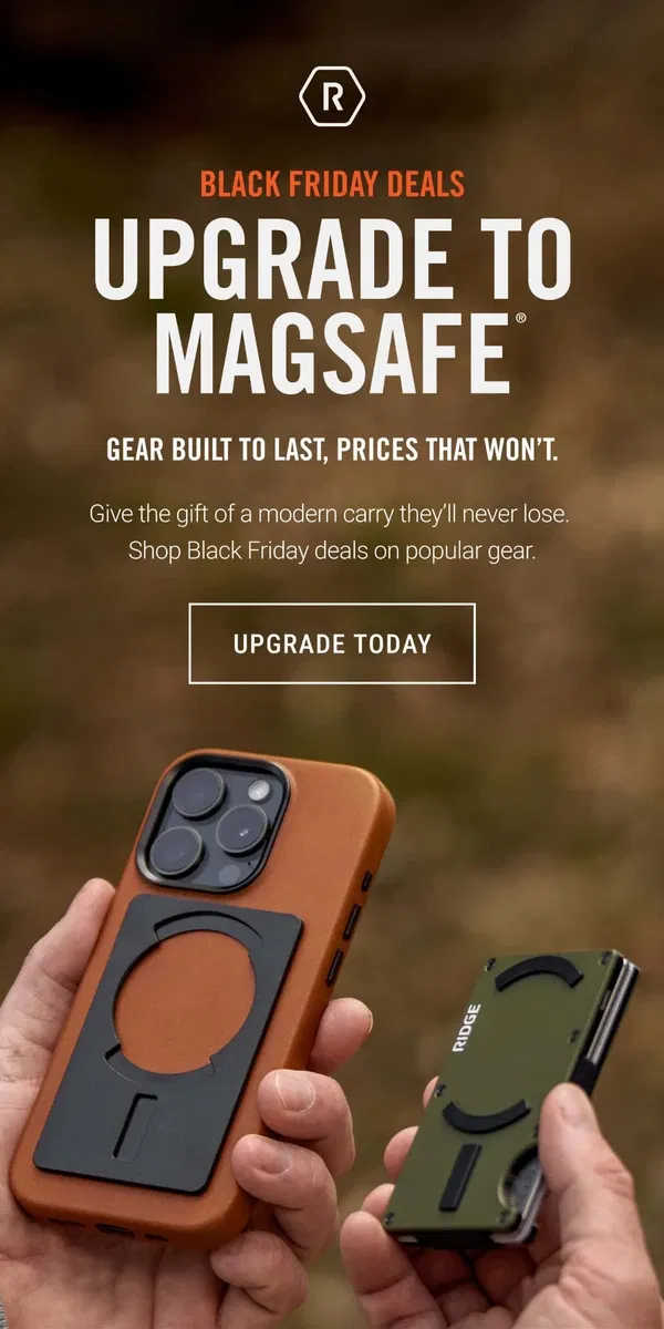 Email from The Ridge. BACK: MagSafe & Phone Cases