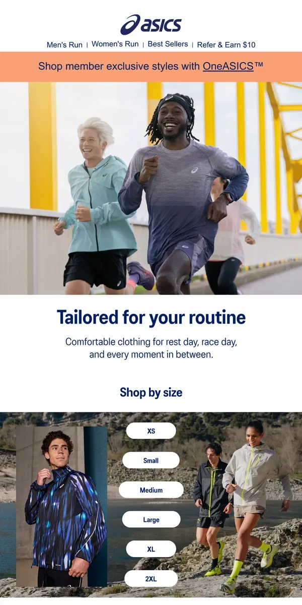 Email from ASICS. You deserve a perfect fit