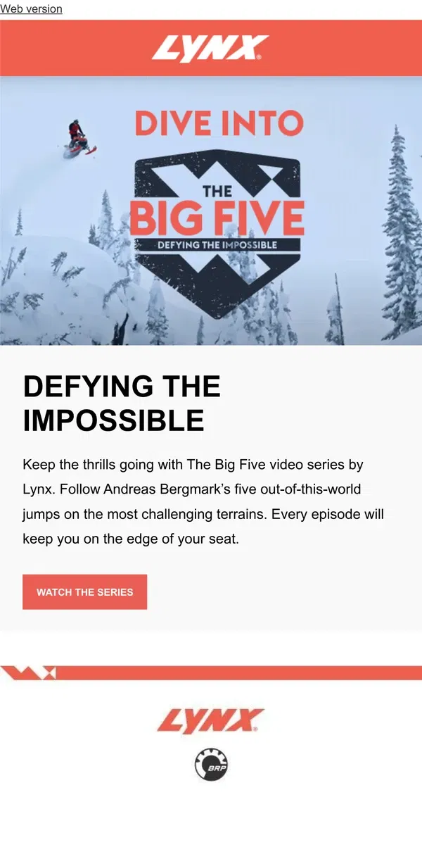 Email from Lynx. Rediscover The Big Five adventures