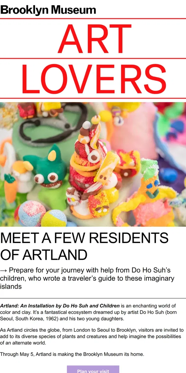 Email from Brooklyn Museum. Meet a few residents of Artland!