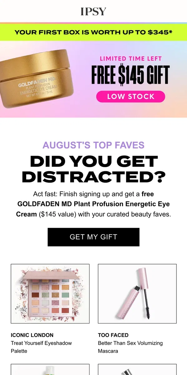 Email from BoxyCharm by IPSY. This free $145 gift is perfect for you