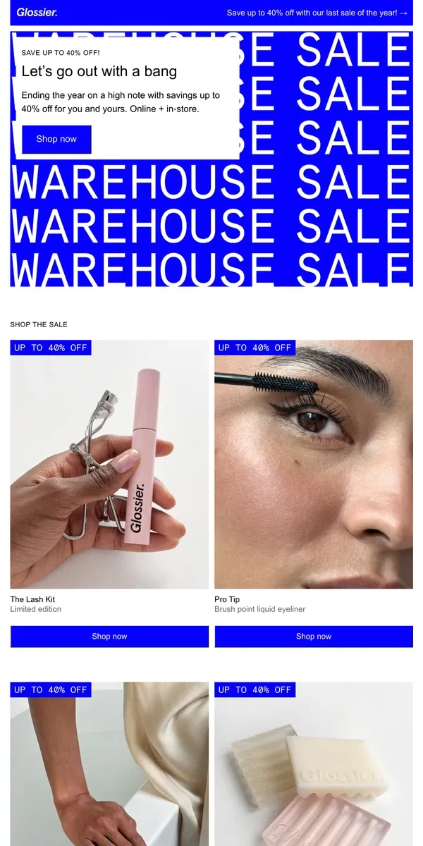 Email from Glossier. Heads up–the sale is still on.