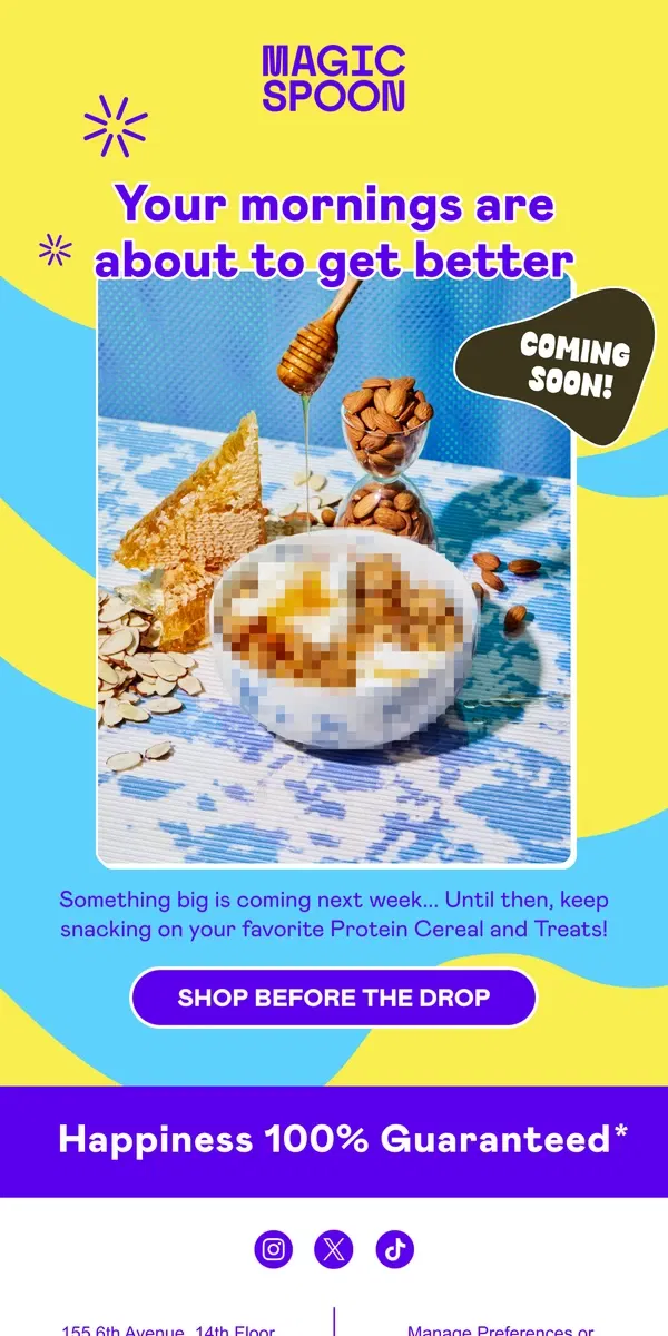 Email from Magic Spoon Cereal. Something new is coming...