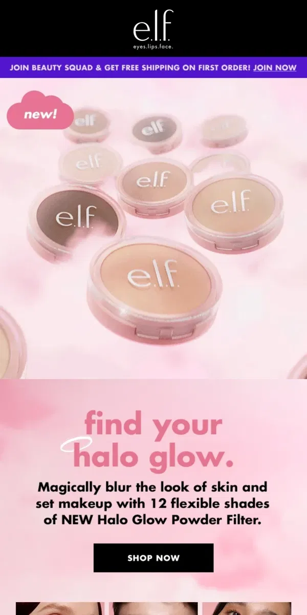 Email from e.l.f.. NEW! Find your Halo Glow Powder Filter shade 💖				 