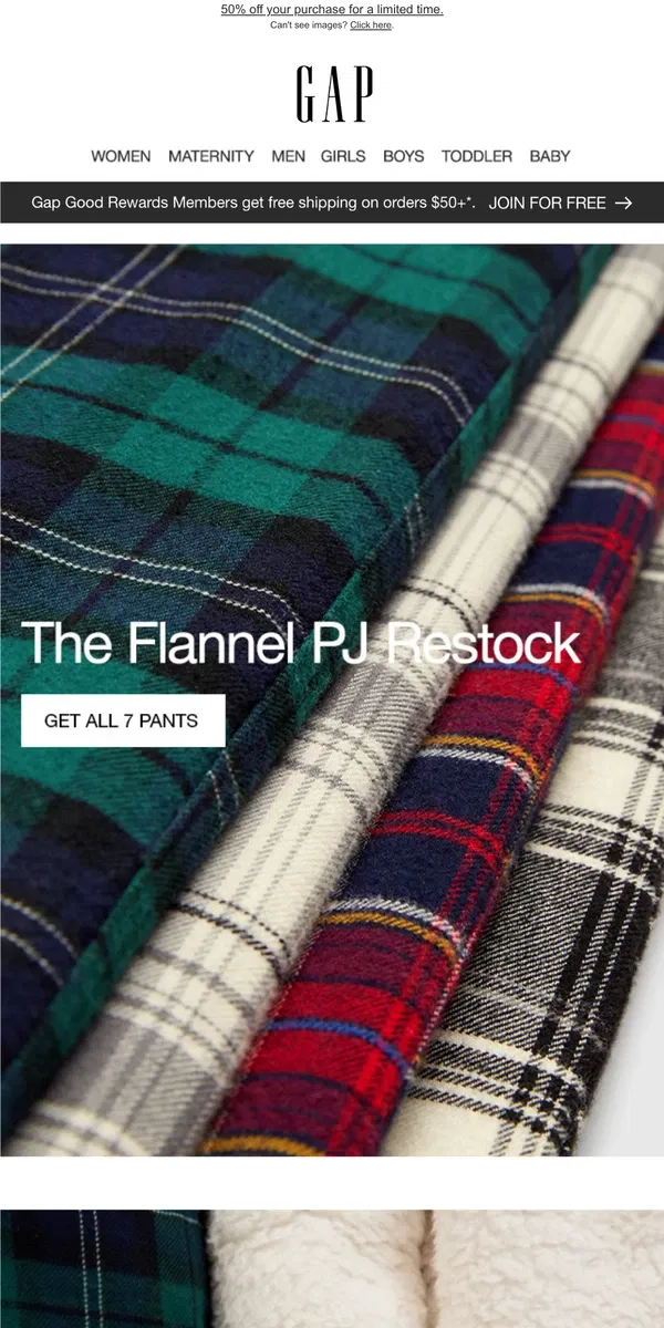 Email from GAP. Flannel. Is. BACK.