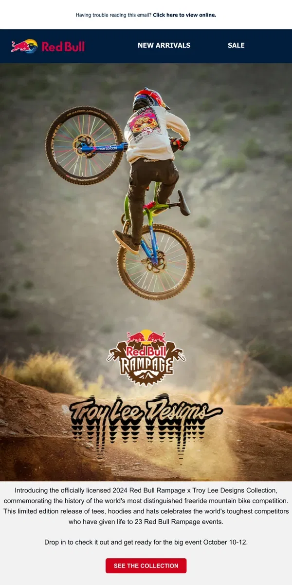 Email from Red Bull. Just Dropped: Red Bull Rampage x Troy Lee Designs