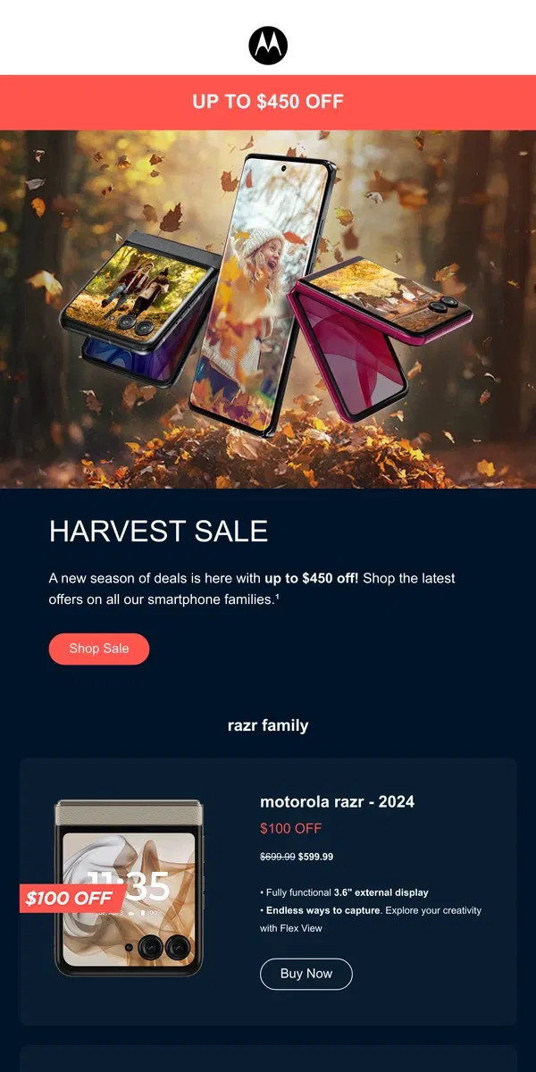 Email from Motorola. Harvest the Best Tech: NEW DEALS ADDED