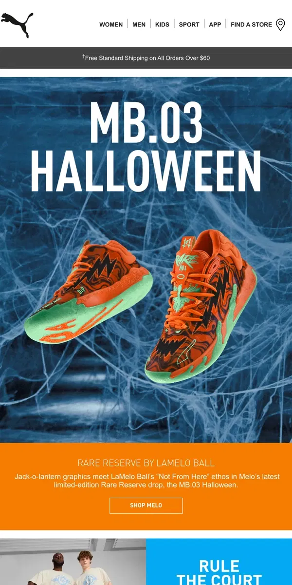 Email from Puma. Out Now: Rare Reserve MB.03 Halloween